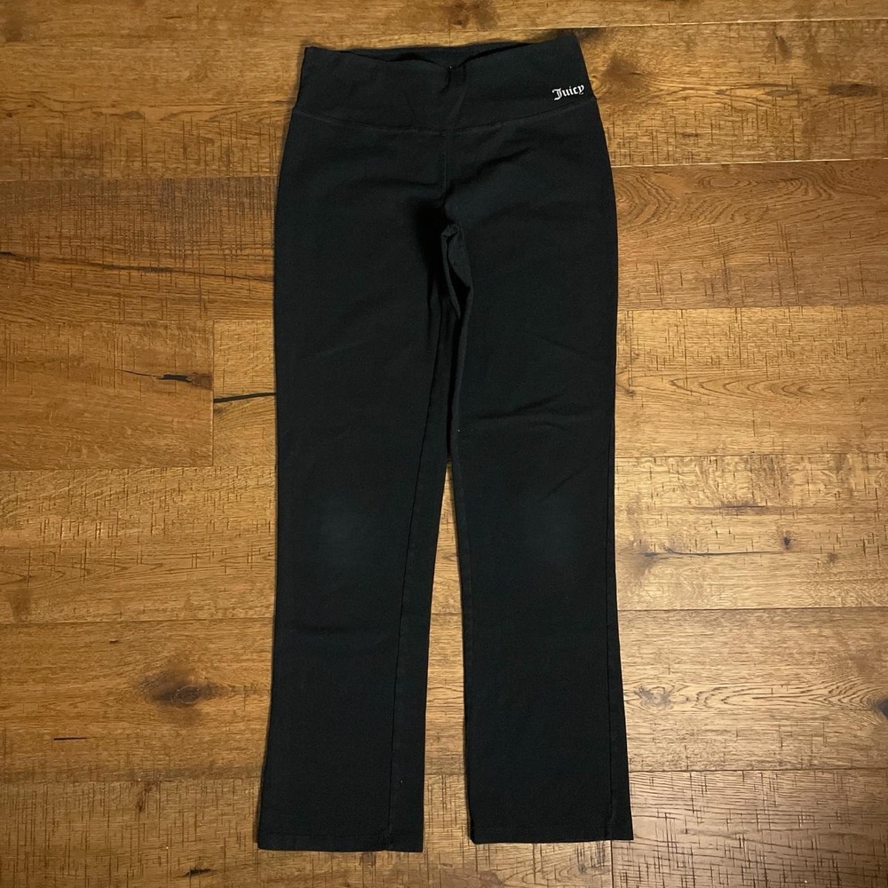 Juicy Couture Flare Sweatpants Women M Black Y2K Low Rise Sport Loungewear